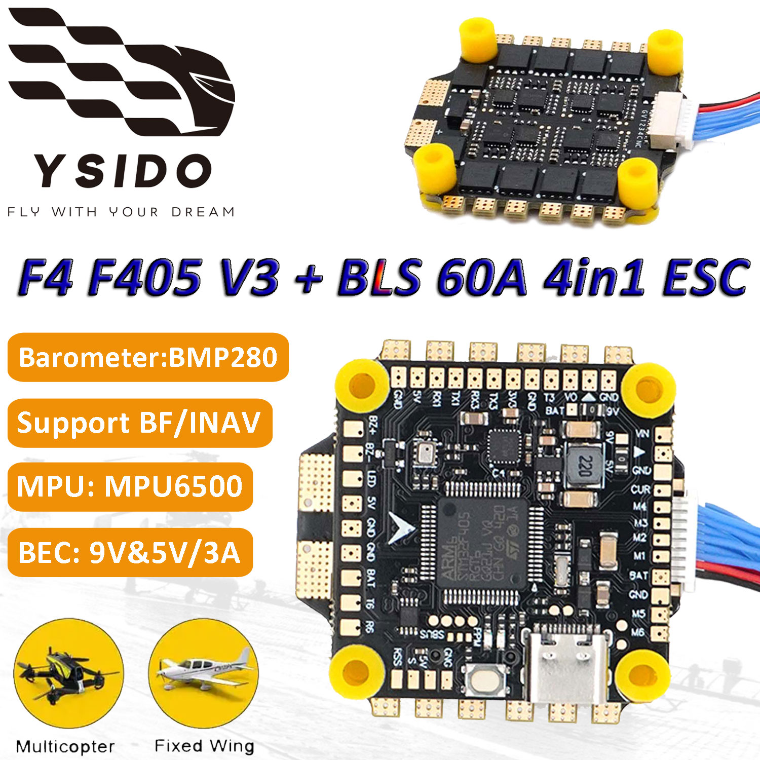 Rc Plane Hobby Zone - F405 V3 Flight Controller Betrouwbare Controle