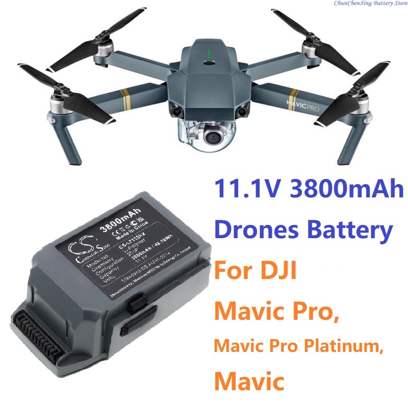 Rc Hobby Pros - 11.1V 3800mAh Drones Batterij/Oplader GP785075-38300DB,FB1-3830,CP.PT.000563,M1CH-S voor